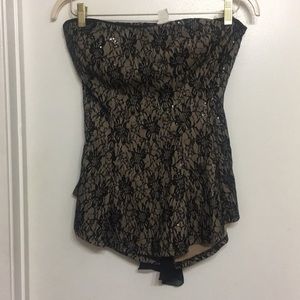 Strapless lace top